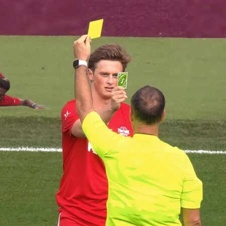 Max Fosh Tries Shredding Yellow Card in Sidemen vs YouTube All Stars Charity Match