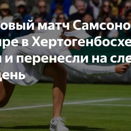 Стартовый матч Самсоновой на турнире в Хертогенбосхе прервали и перенесли на следующий день